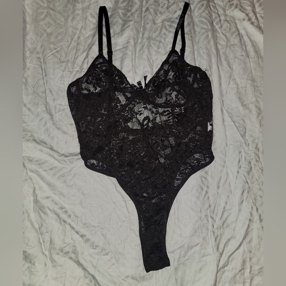 Black lacy bodysuit